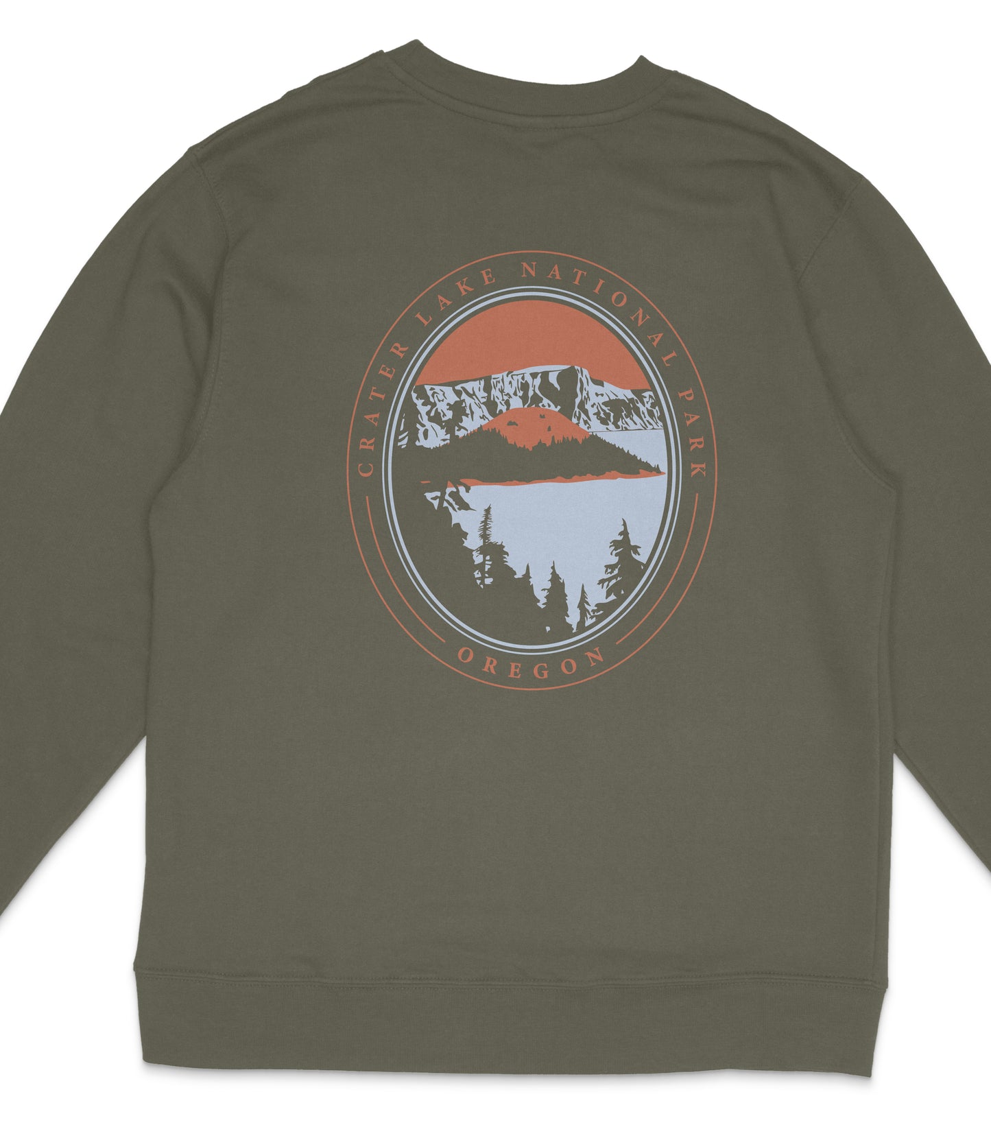 Crater Lake National Park Midweight Crewneck Graphic Sweatshirt - Unisex Outdoor Pullover
