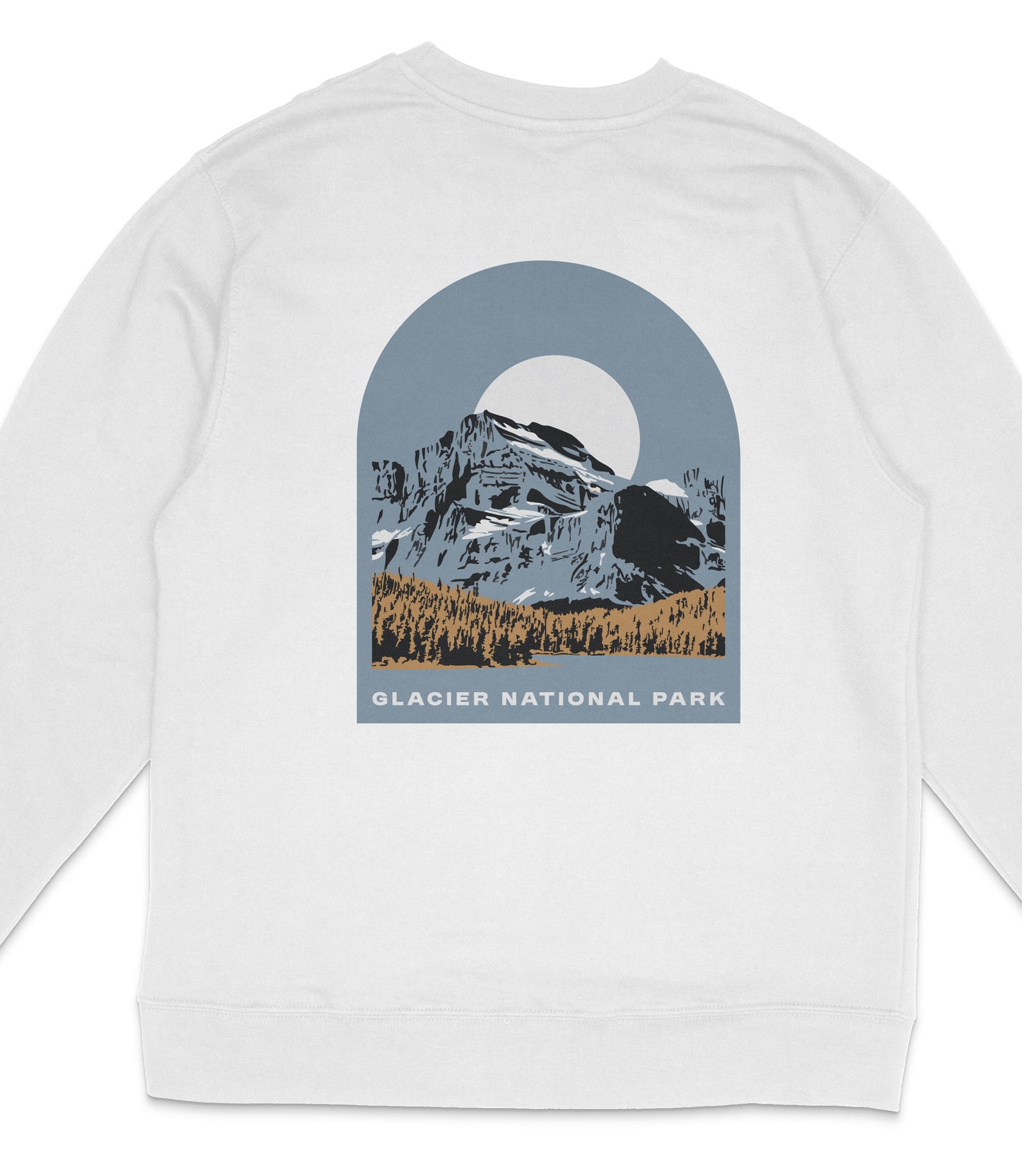 Glacier National Park Midweight Crewneck Graphic Sweatshirt - Unisex Outdoor Pullover