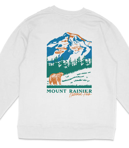 Mount Rainier National Park Midweight Crewneck Graphic Sweatshirt - Unisex Outdoor Pullover