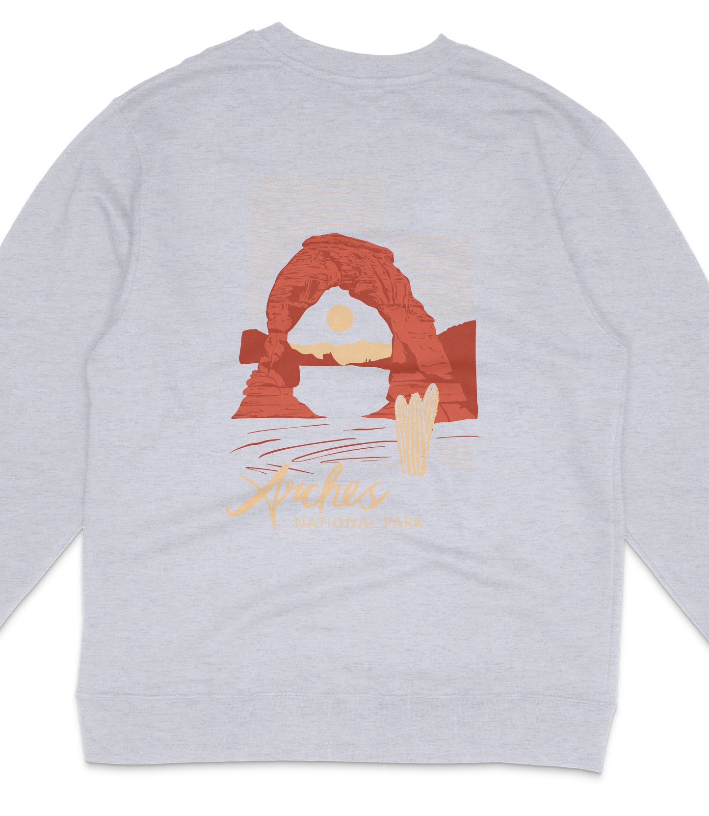 Arches National Park Midweight Crewneck Graphic Sweatshirt - Unisex Outdoor Pullover