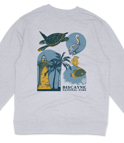 Biscayne National Park Midweight Crewneck Graphic Sweatshirt - Unisex Outdoor Pullover