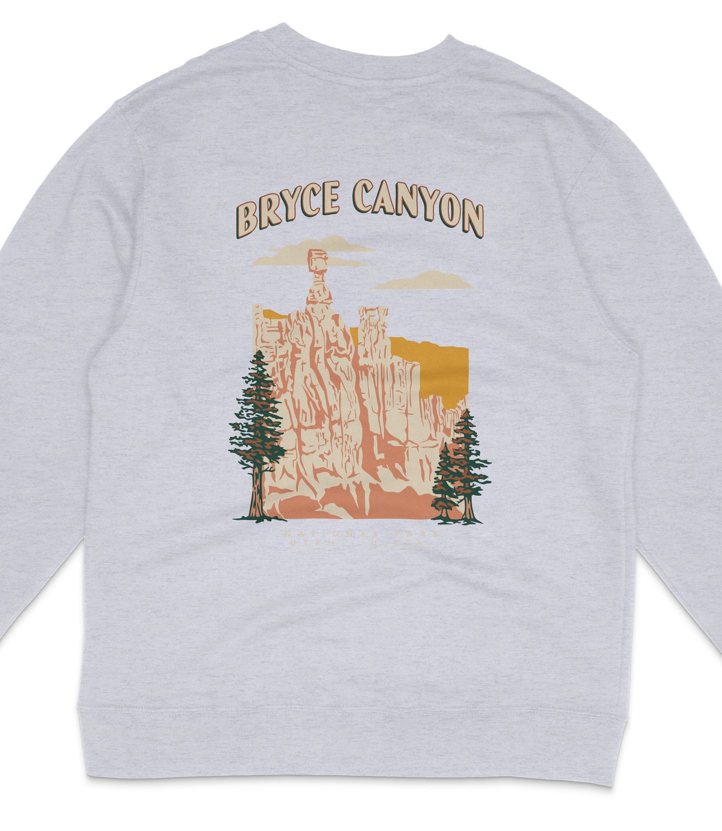 Bryce Canyon National Park Midweight Crewneck Graphic Sweatshirt - Unisex Outdoor Pullover