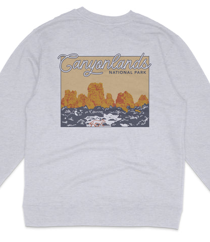 Canyonlands National Park Midweight Crewneck Graphic Sweatshirt - Unisex Outdoor Pullover