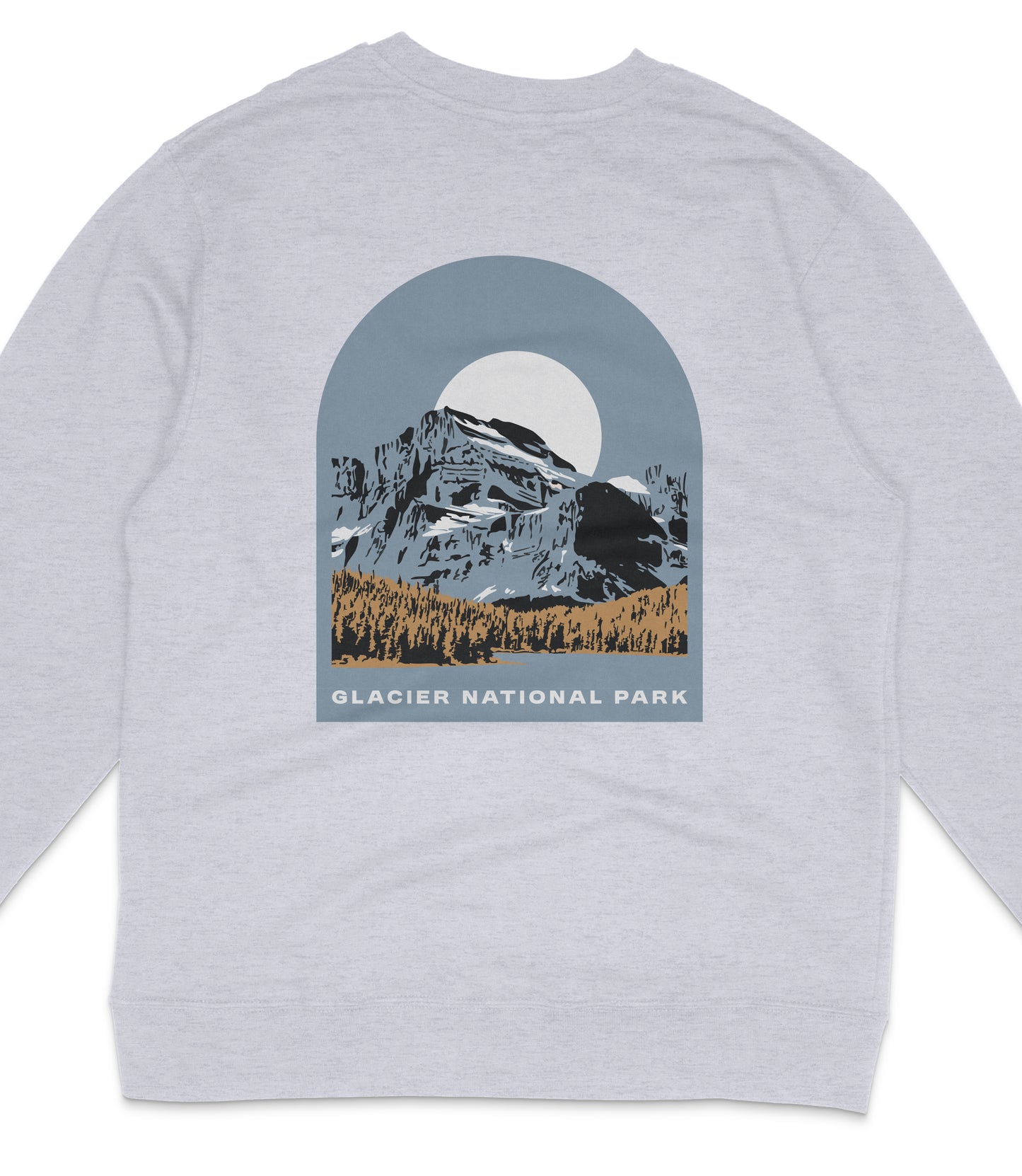 Glacier National Park Midweight Crewneck Graphic Sweatshirt - Unisex Outdoor Pullover