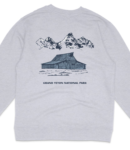 Grand Teton National Park Midweight Crewneck Graphic Sweatshirt - Unisex Outdoor Pullover