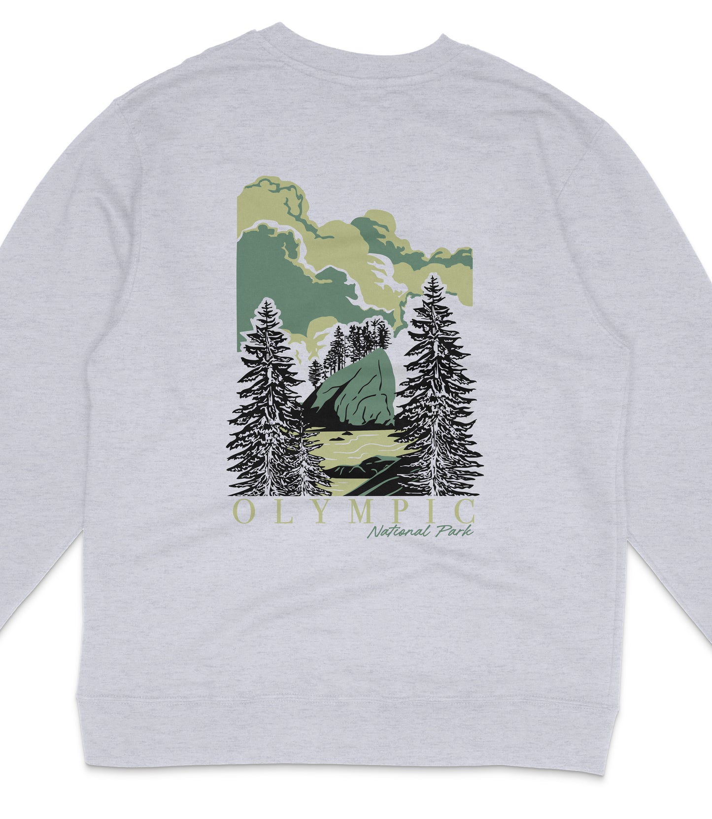 Olympic National Park Midweight Crewneck Graphic Sweatshirt - Unisex Outdoor Pullover