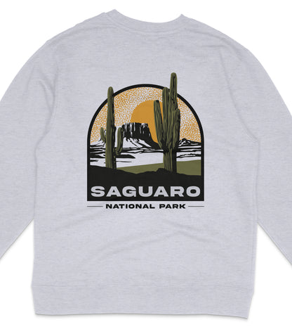 Saguaro National Park Midweight Crewneck Graphic Sweatshirt - Unisex Outdoor Pullover