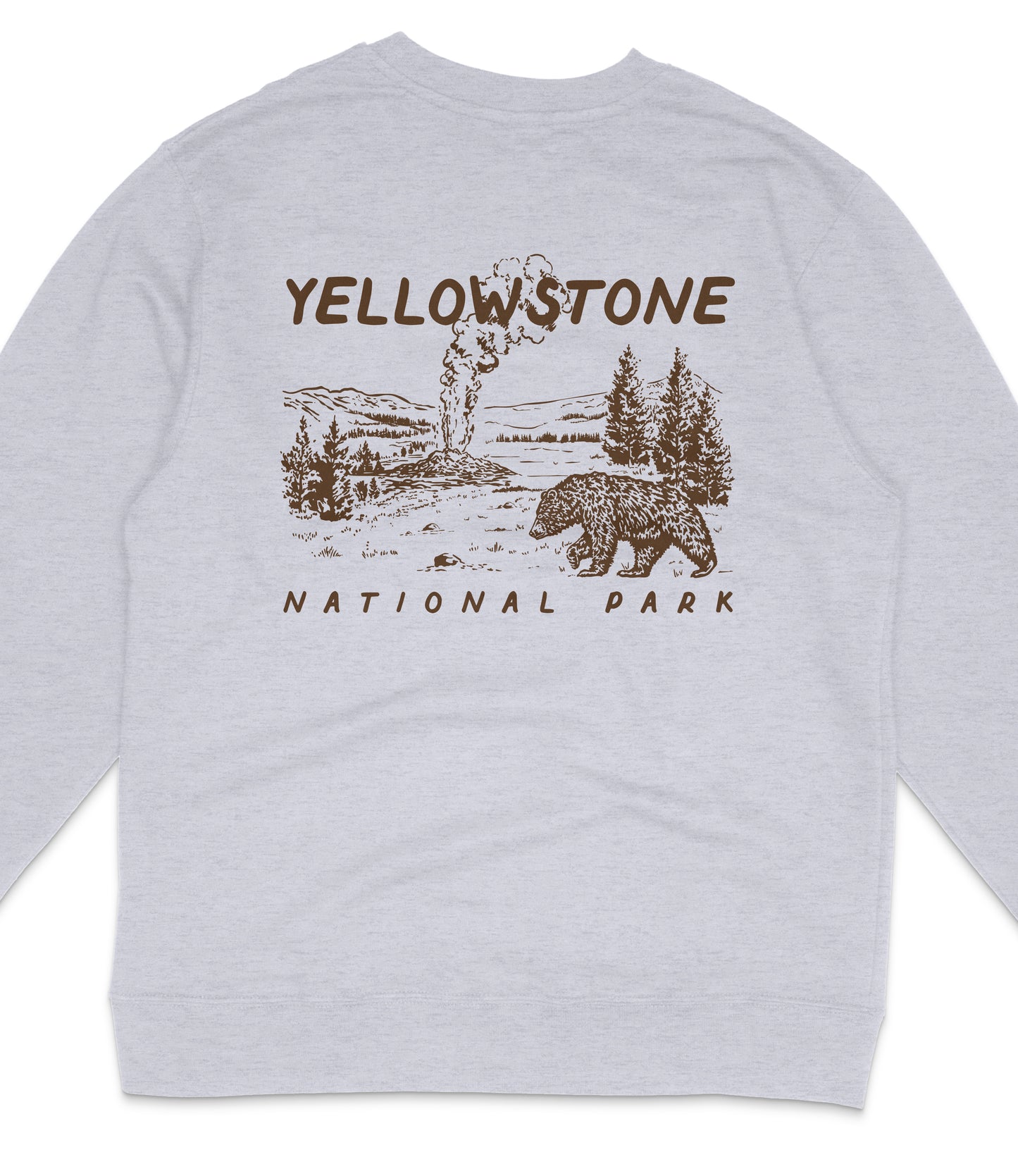 Yellowstone National Park Midweight Crewneck Graphic Sweatshirt - Unisex Outdoor Pullover