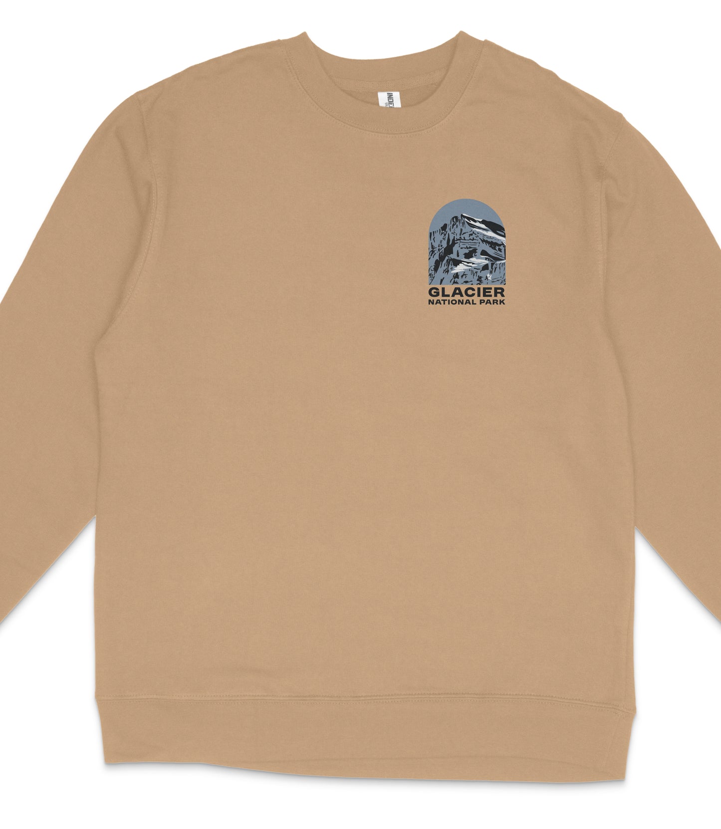 Glacier National Park Midweight Crewneck Graphic Sweatshirt - Unisex Outdoor Pullover