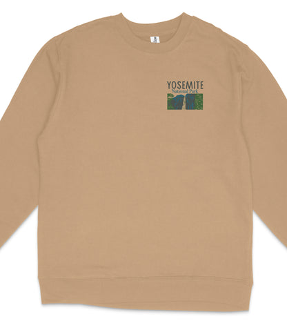 Yosemite National Park Midweight Crewneck Graphic Sweatshirt - Unisex Outdoor Pullover