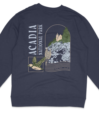 Acadia National Park Midweight Crewneck Graphic Sweatshirt - Unisex Outdoor Pullover