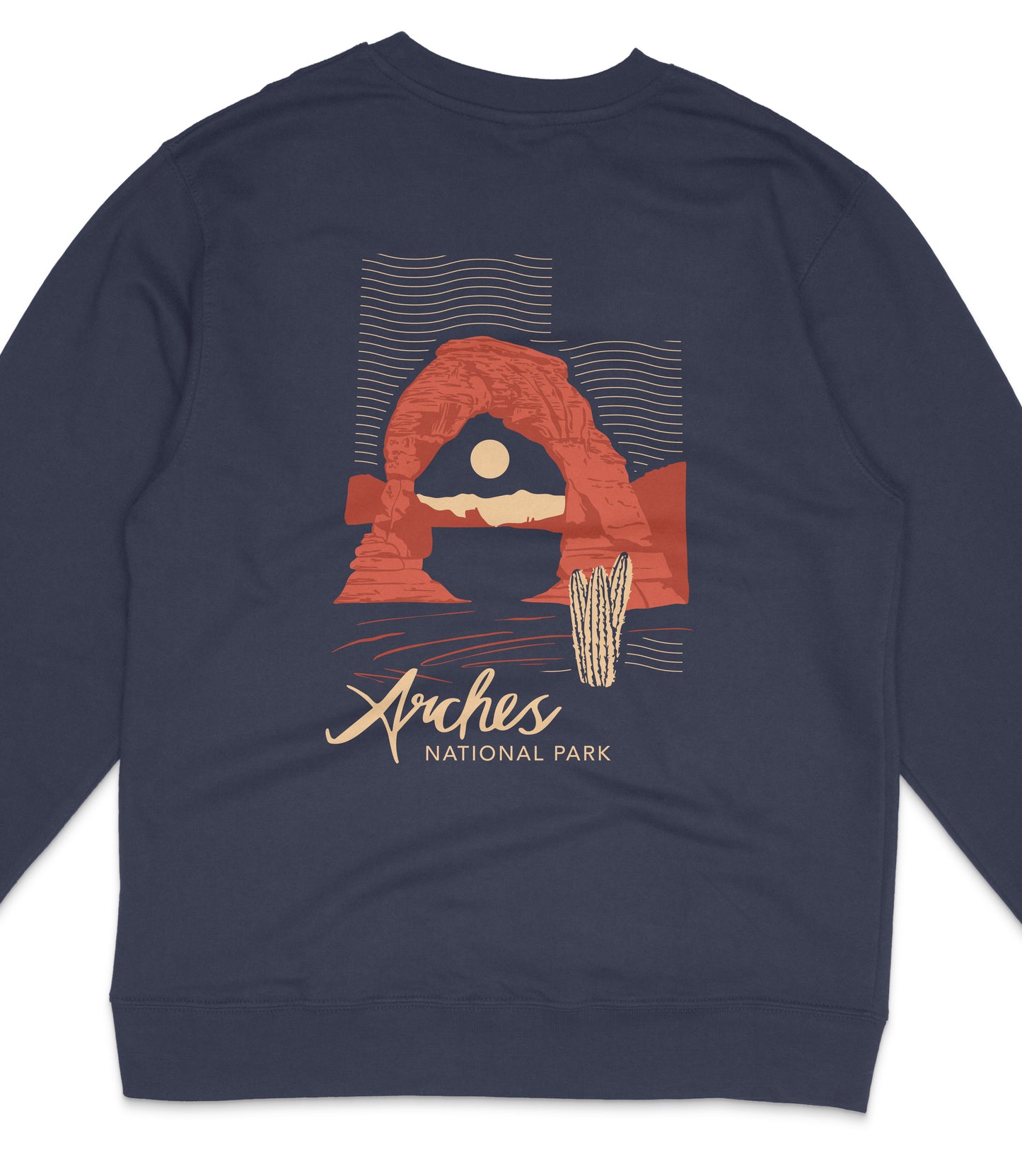 Arches National Park Midweight Crewneck Graphic Sweatshirt - Unisex Outdoor Pullover