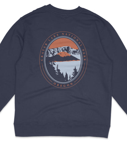 Crater Lake National Park Midweight Crewneck Graphic Sweatshirt - Unisex Outdoor Pullover