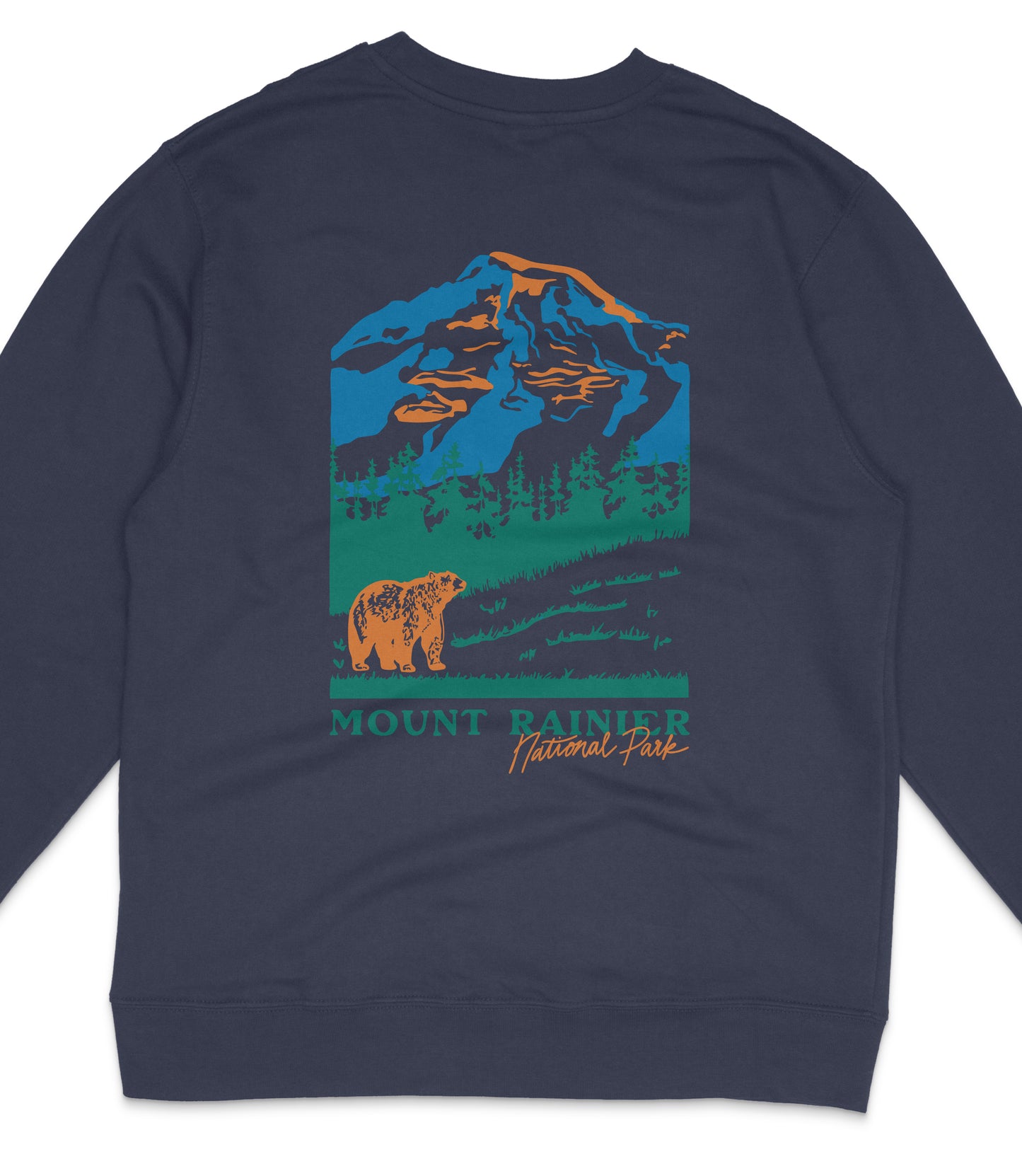Mount Rainier National Park Midweight Crewneck Graphic Sweatshirt - Unisex Outdoor Pullover