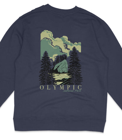 Olympic National Park Midweight Crewneck Graphic Sweatshirt - Unisex Outdoor Pullover
